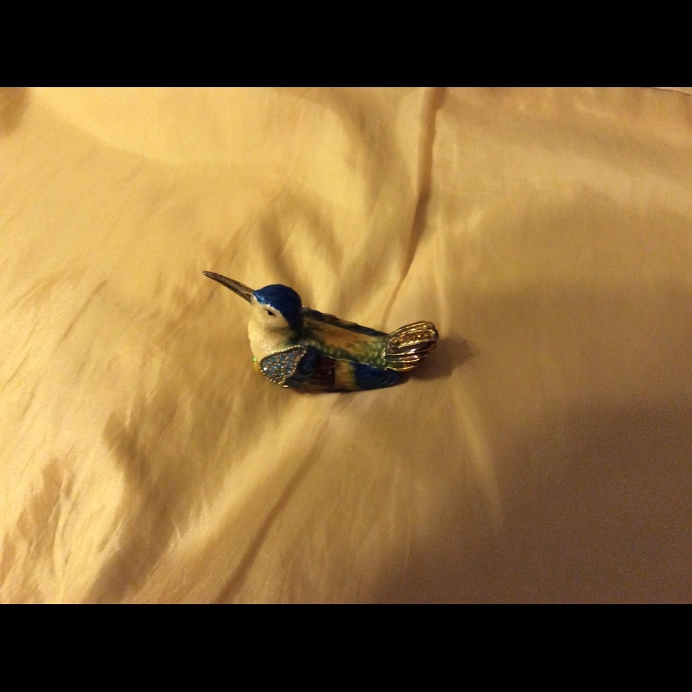 Hummingbird Limoges style trinket box